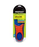 PROFOOT Ultra Gel Massaging Insoles Men's Size 8-13 - 1 Pair for Heel & Arch Support - Buy Online on GoSupps.com