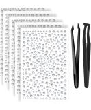 Rhinstone Stickers Set - 5 Self-Adhesive Crystal Diamond Gems Stickers with Tweezers | Ideal for Nails, Face Makeup, Crafts - Buy Online on GoSupps.com