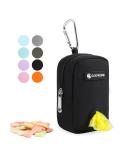 Portable Dog Walking Treat Bag with Feces Bag Dispenser - Black | Hands-Free Faecal Bag Holder for Easy Leash Use - Buy Online on GoSupps.com