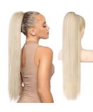 REECHO 28 Long Straight Drawstring Ponytail Extension - Light Blonde Synthetic Hairpiece for Women - Buy Online on GoSupps.com