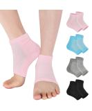 Vaincre Cracked Heel Repair Socks - 4 Pairs for Dry Cracked Feet - Gel Treatment - Spa Moisture - Overnight Heel Care (Regular, Multi-color) - Buy Online on GoSupps.com