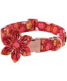 Unique Style Paws Halloween Dog Collar - Adjustable Cotton Flower Design for Dogs | Pumpkin Neck Band | Comfortable & Stylish | Size M (13.5-22 in) - Buy Online on GoSupps.com