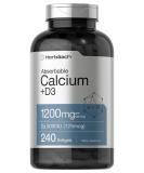 Calcium with Vitamin D3 1200mg | 240 Softgels | 5000 IU Vitamin D3 | Absorbable & Non-GMO | Gluten-Free by Horbaach - Buy Online on GoSupps.com