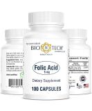Bio-Tech Pharmacal Folic Acid 5mg - 100 Count | High-Quality Supplement - Buy Online on GoSupps.com