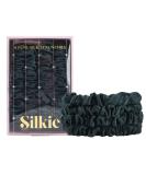 Silkie 4 Set 100% pure mulberry lide black thin hair tie with travel bags hair tie for every day hair care ponytail holder without hair damage (emerald) - Buy Online on GoSupps.com