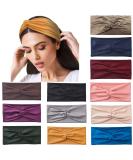 Yeshan 12 Pack Wide Twist Headbands for Women - No Slip Yoga & Workout Hair Bands in Solid Colors - Buy Online on GoSupps.com