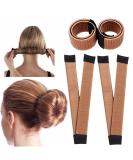 Glamza Women's Magic Hair Bun Snap Styling Donut Former French Twist Band Maker (Light Brown) - Buy Online on GoSupps.com