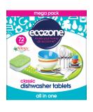 EcoZone Classic All-In-One Dishwasher Tablets Effective Cleaning Formula Cuts Through Grease & Grime Natural Vegan & Non Toxic Tabs Plant Based Plastic-Free Leaves No Residue (Box of 72 Capsules) - Buy Online on GoSupps.com