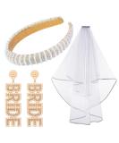 Bachelorette Party Bride Kit: Headband, Veil, Earrings - Wedding Bridal Shower Gift Set - Buy Online on GoSupps.com
