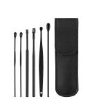 2023 Professional Ear Cleaning Master: 6 Pc Stainless Steel Earwax Removal Kit with Portable PU Leather Case - Black - Buy Online on GoSupps.com
