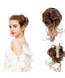 Long beard ball head wig bun grab clip Fluffy natural scrunchie bridal cocktail hairpin Messy Hair Bun Extensions Curly Wavy Hair Scrunchies claw Clip Messy Bun Hairpiece (Gradient Curry) - Buy Online on GoSupps.com