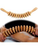 Wooden Massage Roller for Lymphatic Drainage | Back Massager with Handle | Fascia Rod for Waist & Thighs - International Shipping Available - Buy Online on GoSupps.com