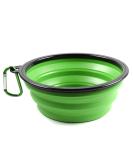 PhoneNatic Foldable Silicone Dog Bowl - XL Green Travel Bowl for Dogs & Cats 1000 ml with Carabiner | Durable & Portable Pet Feeding Solution - Buy Online on GoSupps.com