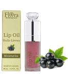 FLORA Black Currant Lip Oil | Organic & Plant-Based Moisturizer | 10ml | Made in Canada | International Shipping Available - Buy Online on GoSupps.com