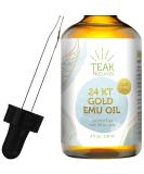 Teak Naturals 24K Gold Emu Oil 4 oz - Organic Australian Gold Line Series - Buy Online on GoSupps.com