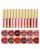 12pcs Matte Velvet Liquid Lipstick Set | Waterproof Long-Lasting Non-Stick Lip Gloss - Sexy Lip Makeup Kit - Buy Online on GoSupps.com