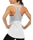 ICTIVE Workout Tank Tops for Women Sleeveless Yoga Tops for Women Mesh Racerback Tank Tops Muscle Tank Medium White - Buy Online on GoSupps.com