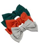 Women & Girls Chiffon Large Hair Clips - 3 Pack in Green Gray Orange | Stylish Accessories for All Occasions - Buy Online on GoSupps.com