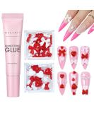 Buy Makartt Nail Charm Rhinestone Glue Kit - 15ml Gel Glue for 3D Nail Art Bowknot & Heart Gems - DIY Nail Supply for Nail Techs - Red & White - Buy Online on GoSupps.com