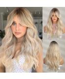 HAIRCUBE Long Blonde Wigs for Women Synthetic Hair Wig with Fringe - Buy Online on GoSupps.com