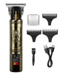 Professional Cordless Hair Trimmer & T-Blade Clippers for Men - Zero Gapped Edgers with LCD Display | Gold Grooming Kit - Buy Online on GoSupps.com