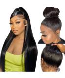 360 Lace Front Wigs Human Hair - 200% Density Pre-Plucked HD Transparent Straight 32 Inch for Black Women - High Ponytail & Bun Ready - Buy Online on GoSupps.com