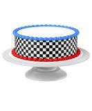 Checkered Flag Black Cake Bands - 4 Pieces for Cakes Up to 30cm | Edible Creative Cake Decoration - Buy Online on GoSupps.com