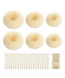 Cortney Donut Hair Haardonut Maker Set with 6 pieces of beige haardutt 30 pieces of gold U-shape hair clip hair needle dutt help updos Accessories for children girls women - Buy Online on GoSupps.com