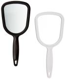 Soft 'N Style Hand Mirror 4-1/2 x 3-3/4 - Pack of 12 (6 White, 6 Black) - Buy Online on GoSupps.com