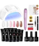 Beetles Poly Nail Extension Gel Kit + Electric Nail Drill - Nude All-in-One French Kit for Nail Art | Perfect Mother's Day Gift - Buy Online on GoSupps.com
