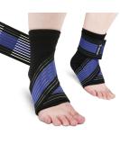 Ankle Brace for Men & Women - Compression Sleeve & Wrap for Sprained Ankle & Achilles Tendonitis - One Size Blue - Buy Online on GoSupps.com