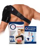 Doctor Developed Shoulder Brace for Pain Relief & Recovery | Left/Right Durable Shoulder Brace for Men & Women | Torn Rotator Cuff Support with Handbook (Black - Buy Online on GoSupps.com