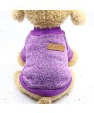 Warm Pet Dog Cat Sweater - Fleece Puppy Coat in Purple | Shop Internationally - Buy Online on GoSupps.com