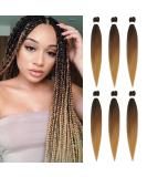 Pre-stretched Braiding Hair Easy Braid 6 Packs Professional Synthetic Fiber Crochet EZ Braids Yaki Texture Braiding Hair Extensions(1B/30/27 20 inch) 20 Inch (Pack of 6) T1B/30/27 - Buy Online on GoSupps.com