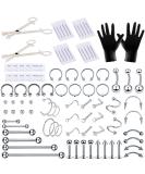 94PCS Mixed-Pack Piercing Kit: Stainless Steel Jewelry & Needles for All Body Piercings - Includes Tools & Alcohol Pads - Buy Online on GoSupps.com