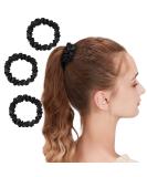 100% Silk Hair Ties Set - Osilk Small Scrunchies & Elastic Bands - 3 Black Hair Accessories for Braiding & Styling - Buy Online on GoSupps.com