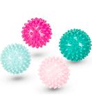 Massage Ball Set - 4 Hedgehog & Nopping Balls for Trigger Point Therapy Stress Relief & Mini Fascia Massage - Includes Pink Power Bag Cord - Buy Online on GoSupps.com