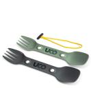 UCO Utility Spork 3-in-1 Combo Spoon-Fork-Knife Utensil, 2-Pack, Gold/Sky Blue Green/Charcoal - Buy Online on GoSupps.com