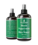 Biotin Peppermint Oil Rice Water Spray - Vegan Hair Growth Conditioner for Men & Women | Thickening & Moisturizing Scalp Treatment - Buy Online on GoSupps.com
