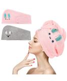 Buy 2-Pack Microfiber Hair Wrap - Cute Koala & Bunny Quick-Drying Hair Turban for Women & Kids | Absorbent Lightweight & Anti-Crumble - Buy Online on GoSupps.com