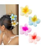 4 Pieces Hawaii Hair Clip Flowers - Beach Hair Accessories for Girls & Women | Perfect for Parties & Vacations - Buy Online on GoSupps.com