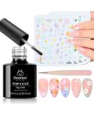 Beetles Gel Polish Top Coat & 5D Flower Nail Stickers - No Wipe UV LED - Perfect for Girls & Women | Garden Walk Design - Buy Online on GoSupps.com