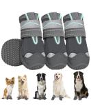 Slowton Waterproof Dog Shoes - Non-Slip Boots for Small/Medium Dogs - Reflective Velcro Fastener - Winter Paw Protection - Gray Size 2 (4 Pieces) - Buy Online on GoSupps.com