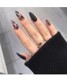 Short French Fake Nails - 24 PCS Lilac Daisy Design with Glue | Acrylic Full Cover Tips for Women and Girls - Buy Online on GoSupps.com