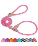 Durable 1.4cm x 150cm Pink Reflective Slip Lead Dog Leash | Adjustable Anti-Choking Training Rope for Small Medium Large Dogs and Cats | Grand Line Slip Lead - Buy Online on GoSupps.com