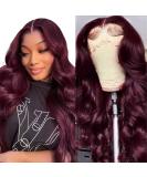 Burgundy Body Wave Lace Front Wig - 18 inch, 150% Density, HD Transparent Lace, Pre Plucked with Baby Hair - Buy Online on GoSupps.com