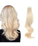 Real Remy Hair Tape Extensions - Platinum Blonde #60 - 20 Pieces 50g 45 cm - Invisible & Reusable - Buy Online on GoSupps.com