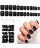 LuckForever 240pc Black Matte Square Press-On Nails | Short Fake Nails & Adhesive Tabs for Women & Girls - Stunning Acrylic Nail Tips - Buy Online on GoSupps.com