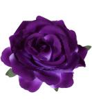 Purple Rose Hair Clip - Artificial Floral Hairpin & Brooch for Women | Wedding Hair Accessories & Flamenco Dancer Style - Buy Online on GoSupps.com