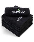 Orighty Makeup Remover Wash Cloths - Super Soft & Quick Dry Microfiber Face Towel Absorbent Washcloths for Cleansing Fingertip Face Towels for Makeup Removal 13 x 13 inch Pack of 6 Black - Buy Online on GoSupps.com